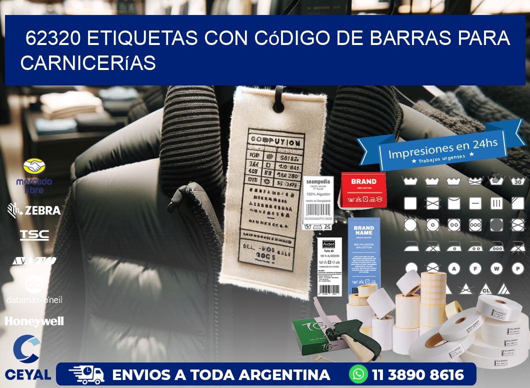 62320 etiquetas con código de barras para carnicerías