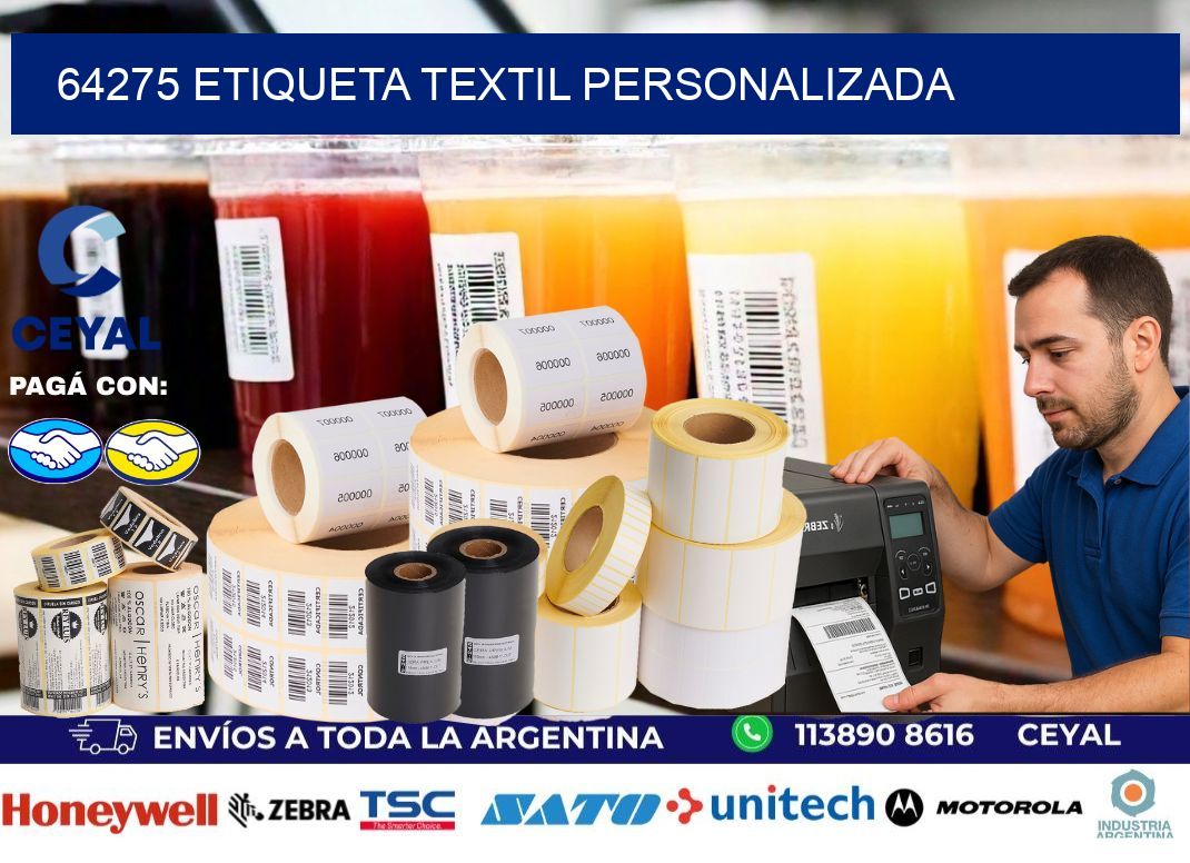 64275 Etiqueta textil personalizada