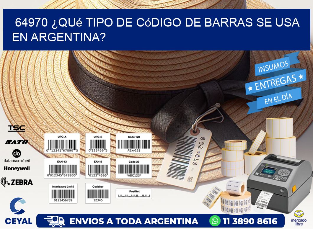 64970 ¿Qué tipo de código de barras se usa en Argentina?