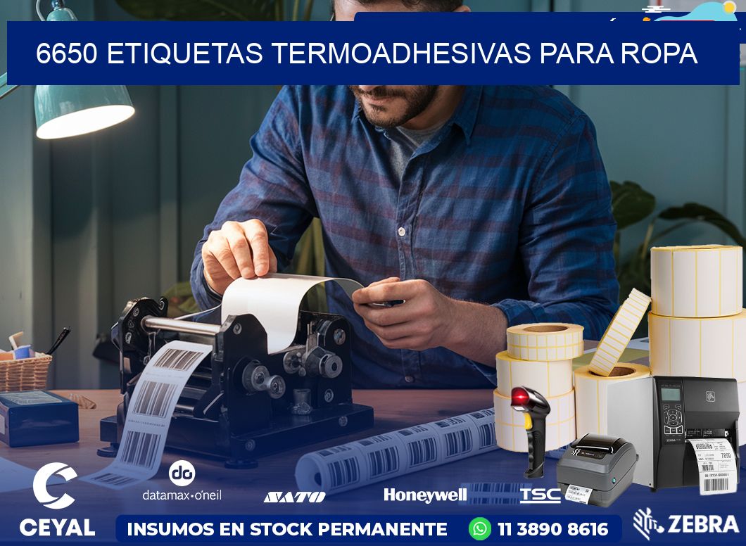 6650 Etiquetas termoadhesivas para ropa