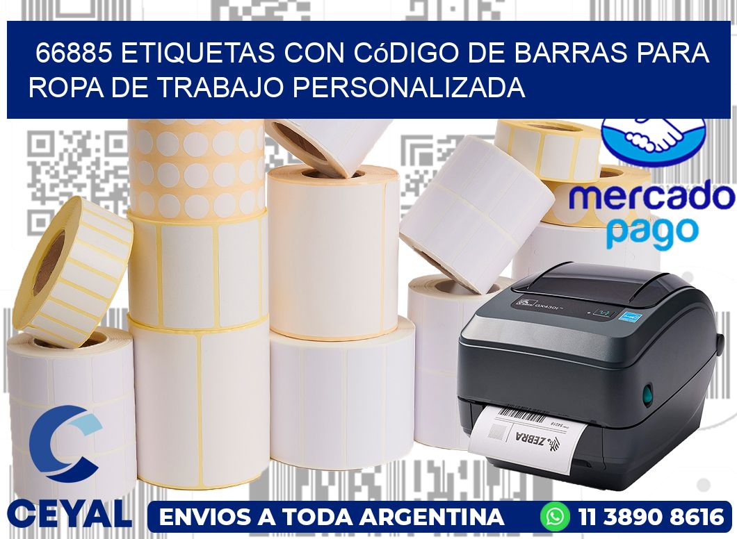 66885 Etiquetas con código de barras para ropa de trabajo personalizada