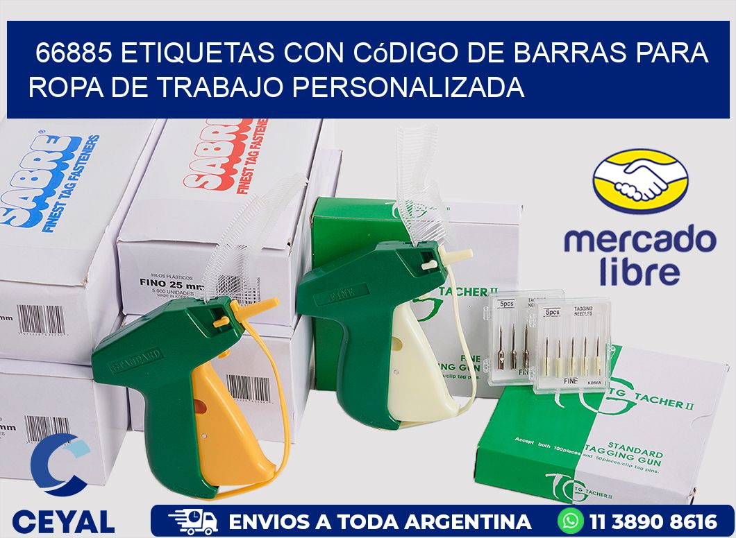 66885 Etiquetas con código de barras para ropa de trabajo personalizada