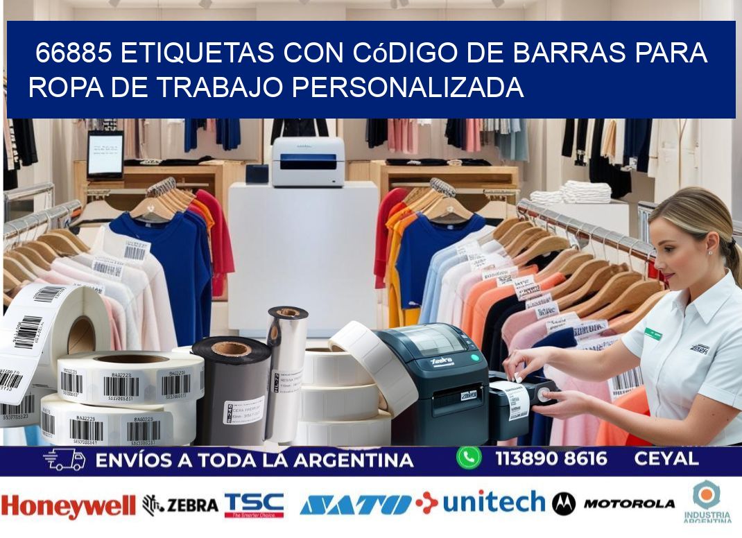66885 Etiquetas con código de barras para ropa de trabajo personalizada