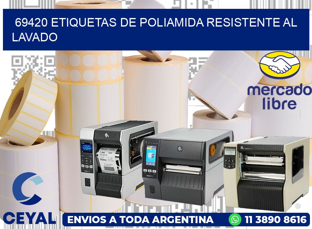 69420 Etiquetas de poliamida resistente al lavado