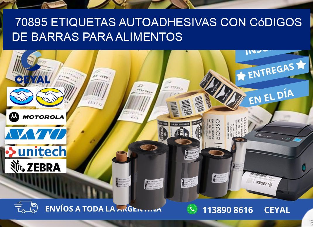 70895 Etiquetas autoadhesivas con códigos de barras para alimentos