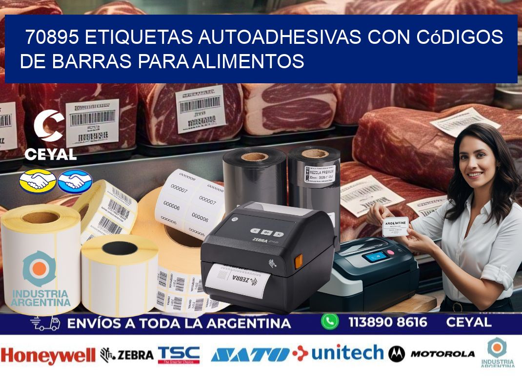 70895 Etiquetas autoadhesivas con códigos de barras para alimentos