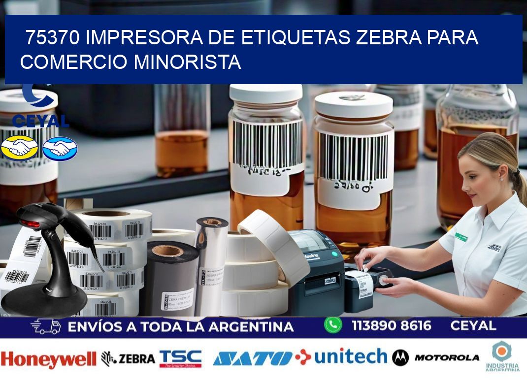 75370 impresora de etiquetas zebra para comercio minorista