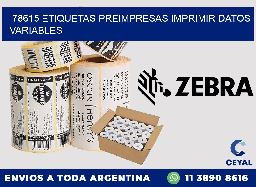 78615 Etiquetas preimpresas imprimir datos variables