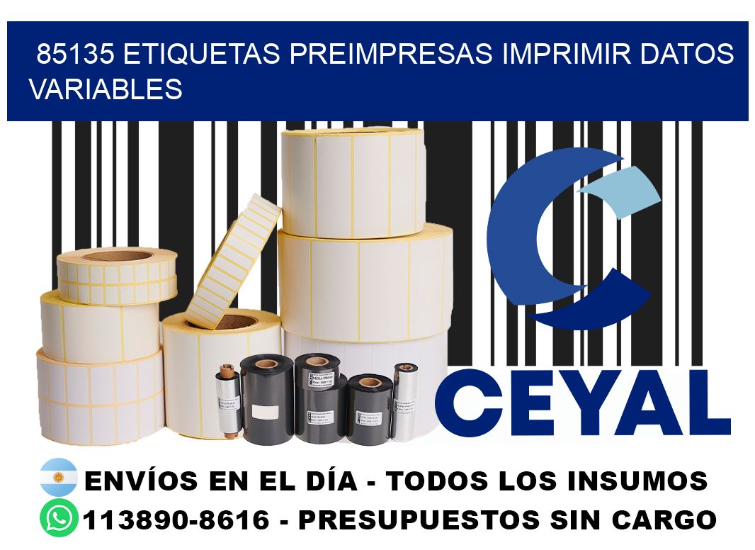 85135 Etiquetas preimpresas imprimir datos variables