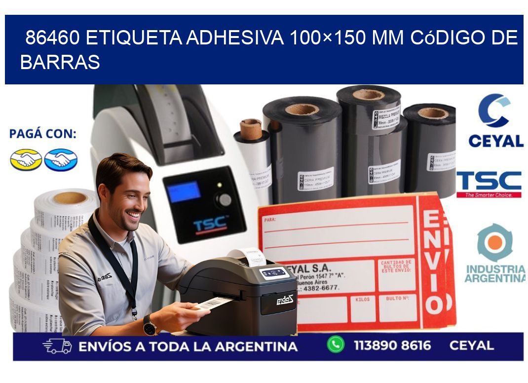 86460 etiqueta adhesiva 100×150 mm código de barras