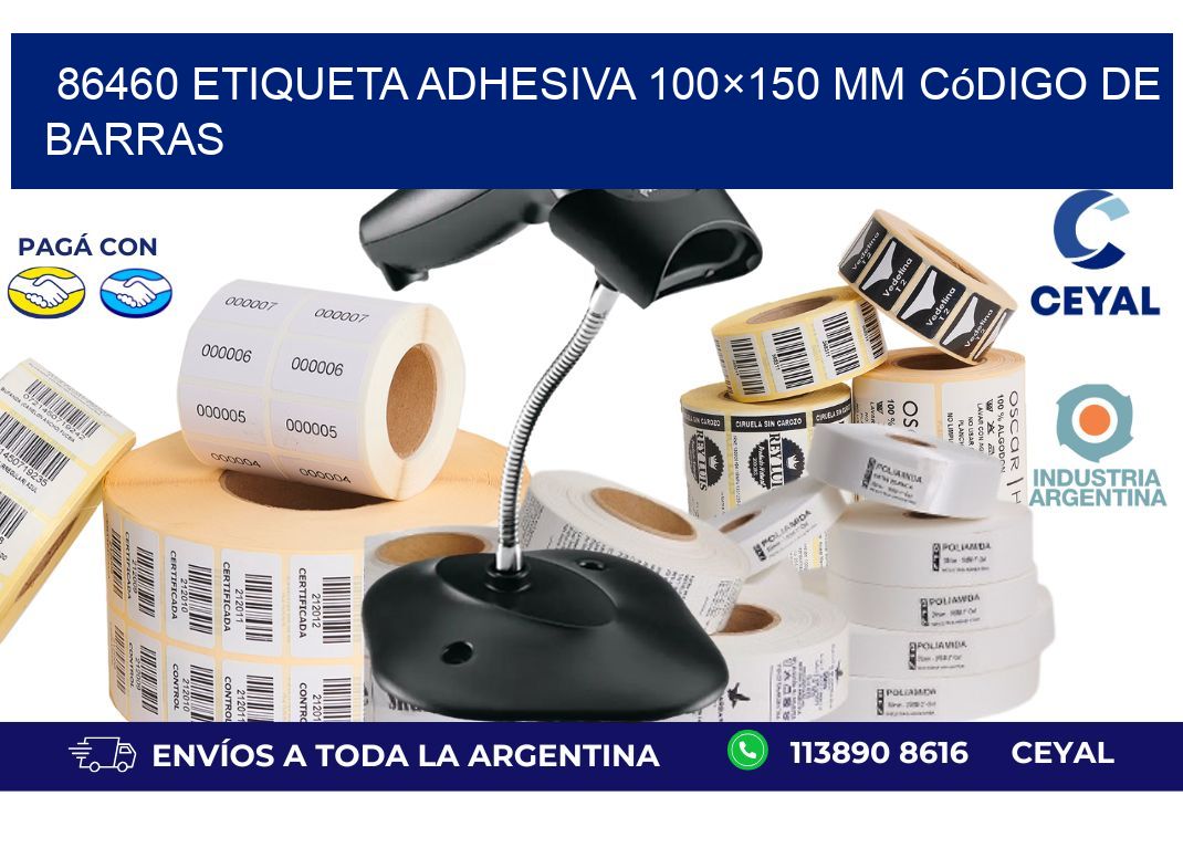 86460 etiqueta adhesiva 100×150 mm código de barras