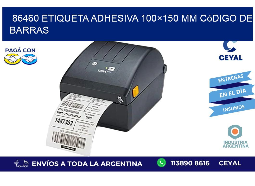 86460 etiqueta adhesiva 100×150 mm código de barras