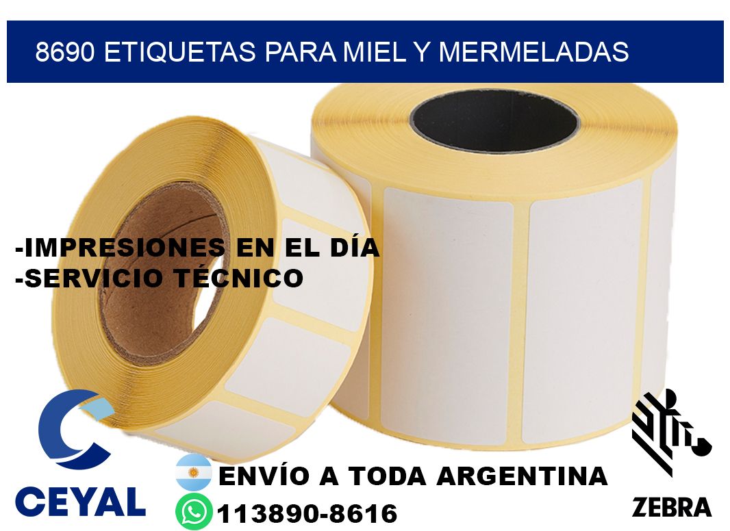 8690 Etiquetas para miel y mermeladas