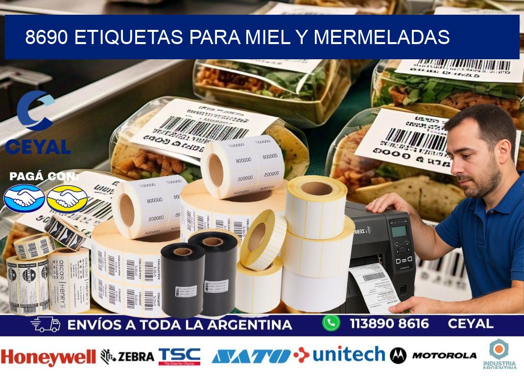 8690 Etiquetas para miel y mermeladas