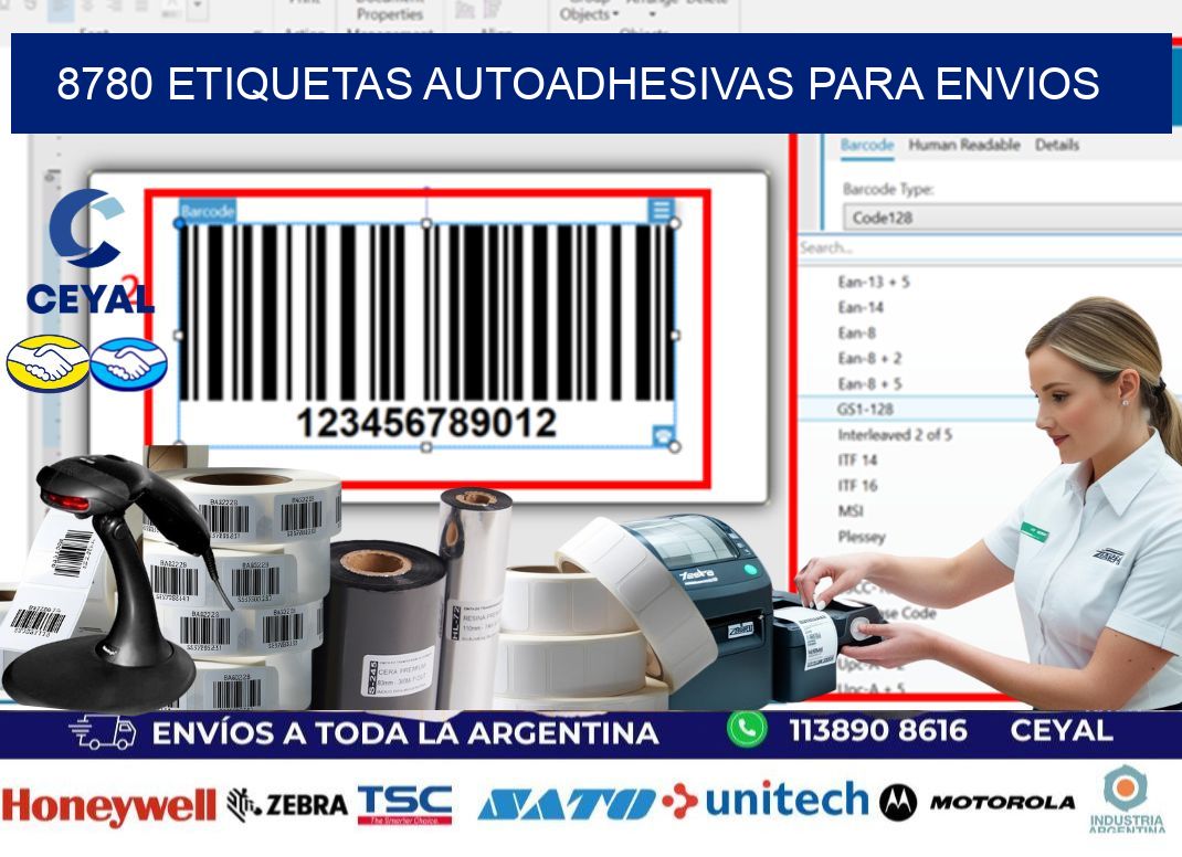 8780 etiquetas autoadhesivas para envios
