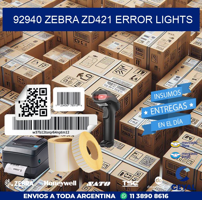 92940 Zebra ZD421 error lights
