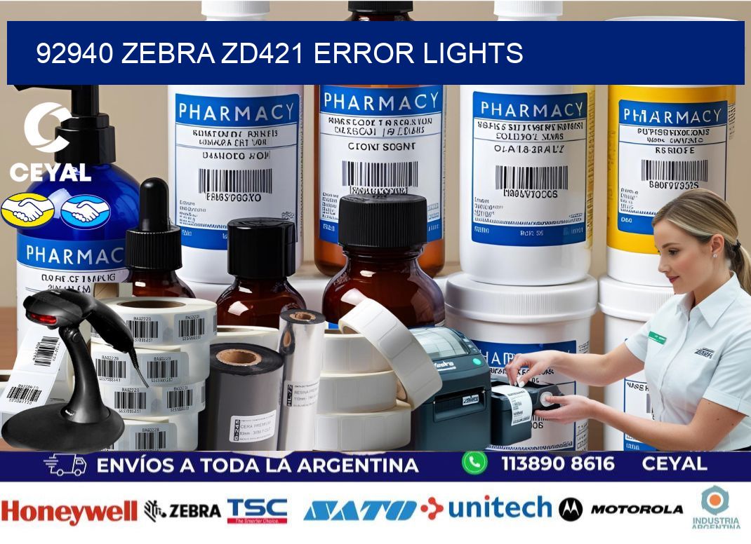 92940 Zebra ZD421 error lights