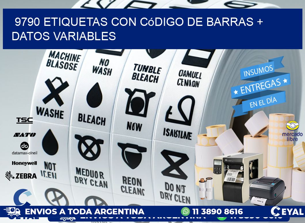 9790 etiquetas con código de barras + datos variables
