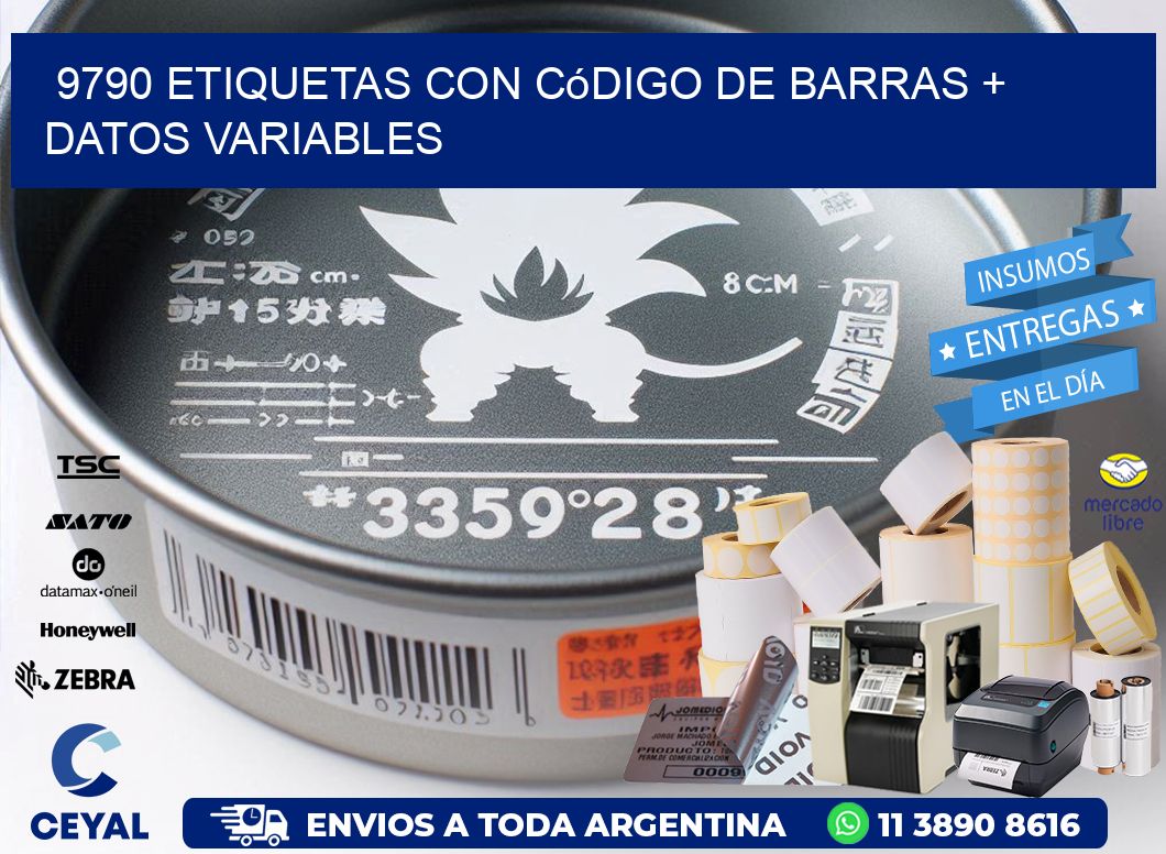 9790 etiquetas con código de barras + datos variables