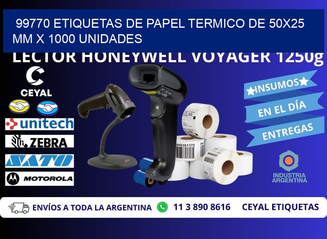 99770 Etiquetas De Papel Termico De 50x25 Mm X 1000 Unidades