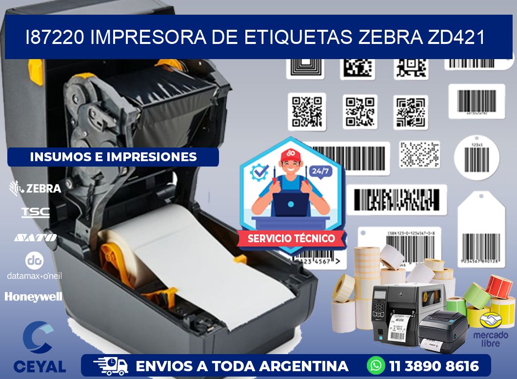 I87220 impresora de etiquetas Zebra ZD421