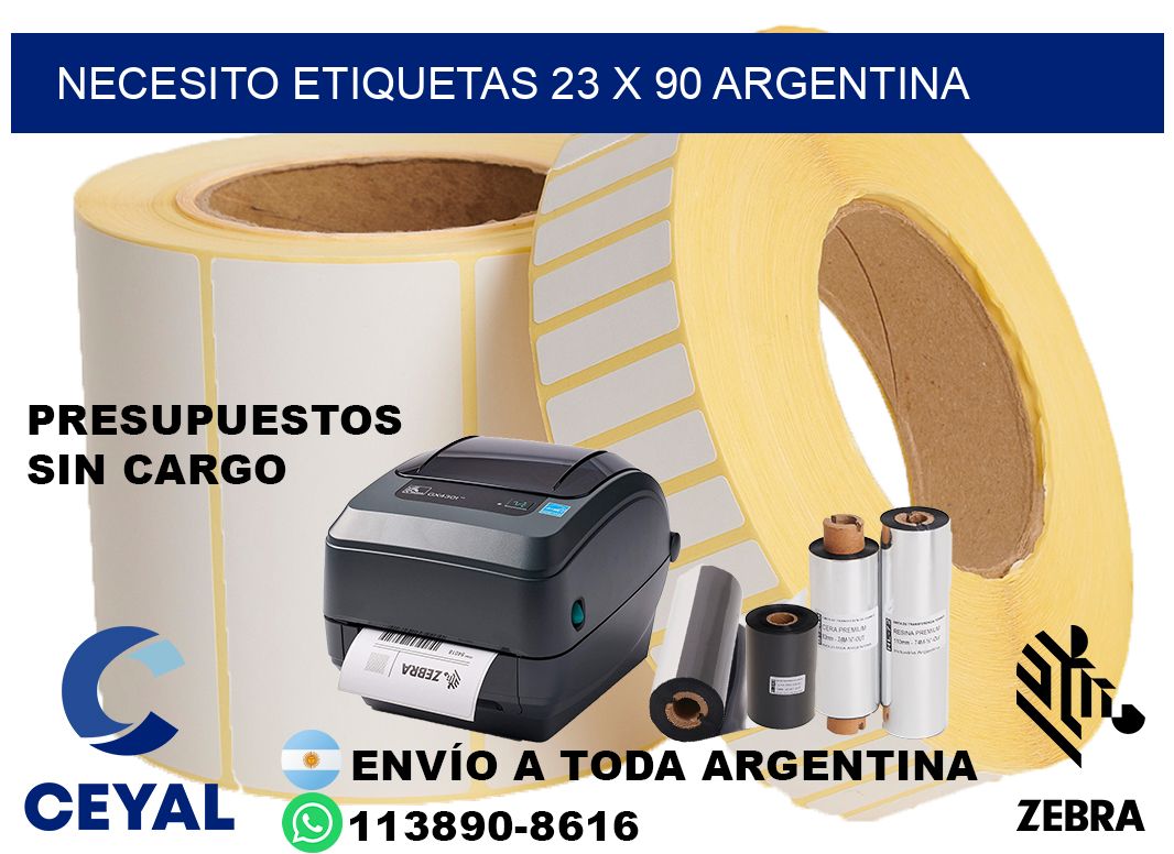 Necesito etiquetas 23 x 90 argentina