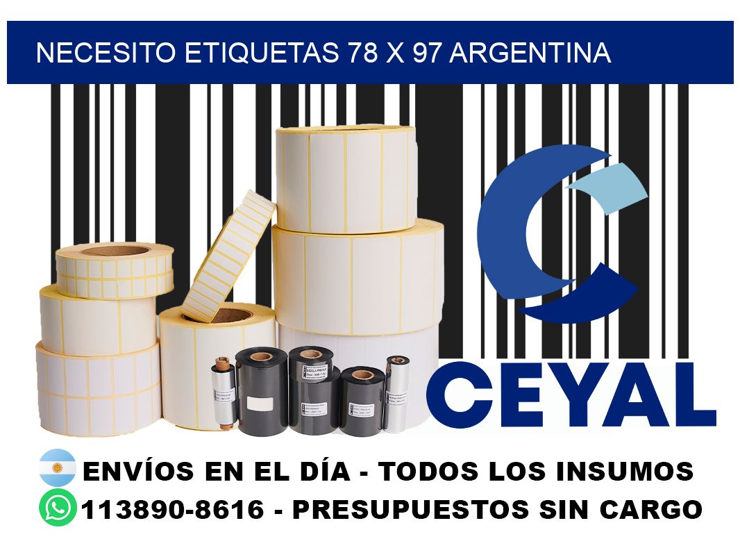 Necesito etiquetas 78 x 97 argentina