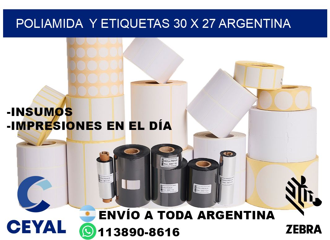 Poliamida  y etiquetas 30 x 27 argentina