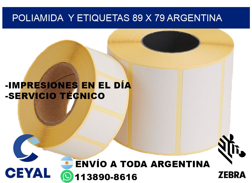 Poliamida  y etiquetas 89 x 79 argentina