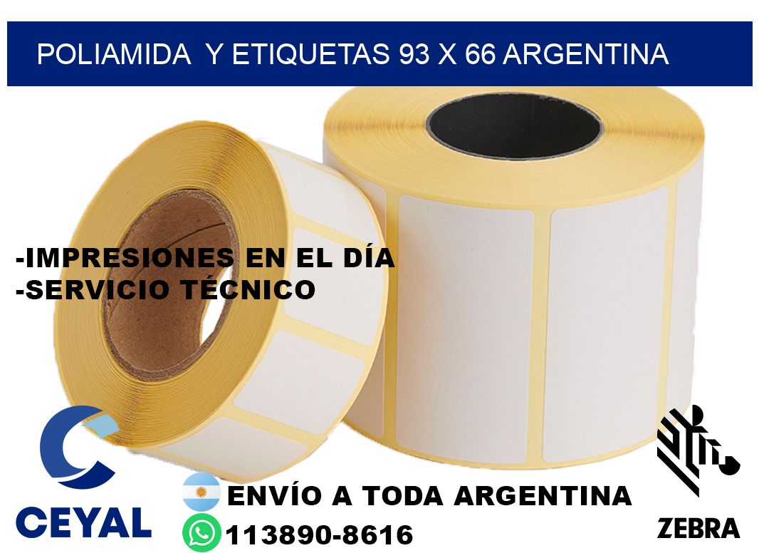 Poliamida  y etiquetas 93 x 66 argentina