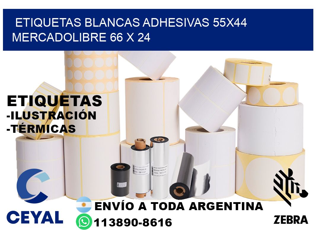 etiquetas blancas adhesivas 55x44 mercadolibre 66 x 24