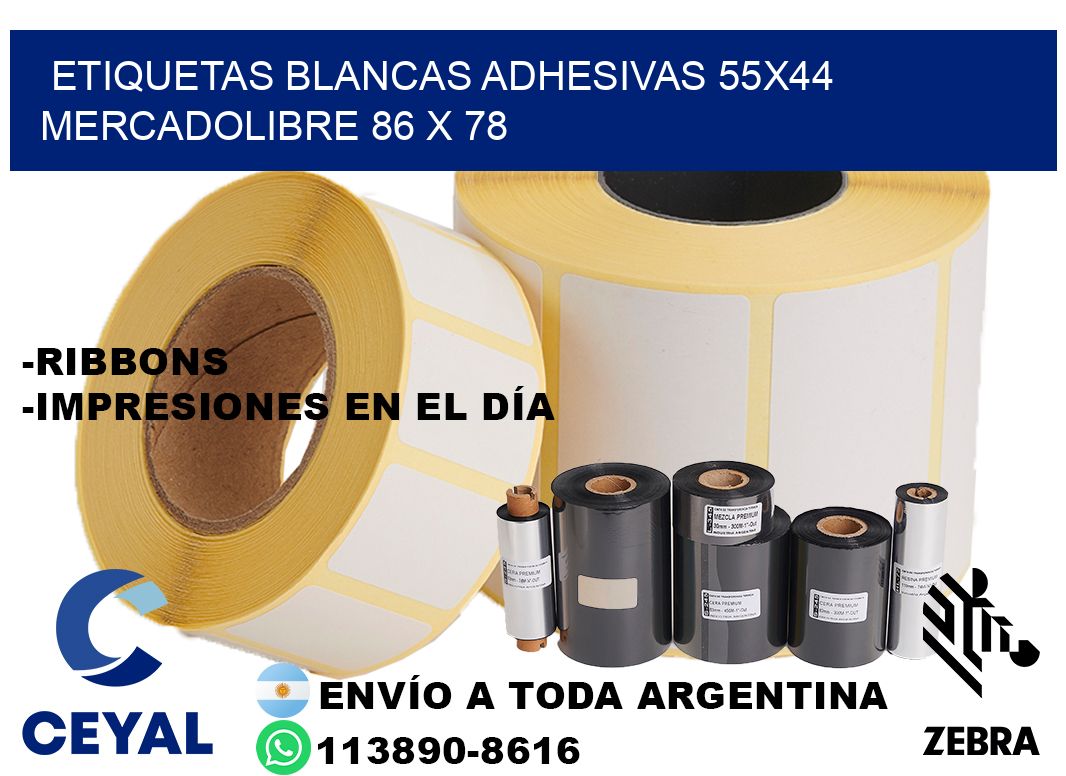 etiquetas blancas adhesivas 55x44 mercadolibre 86 x 78