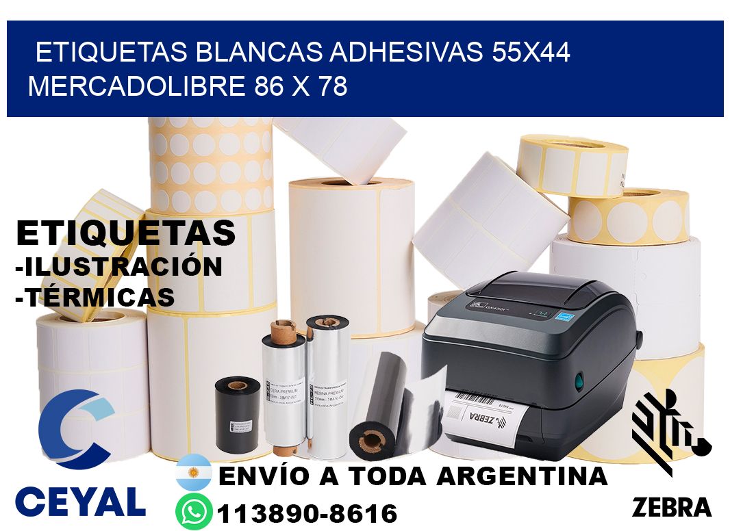 etiquetas blancas adhesivas 55x44 mercadolibre 86 x 78
