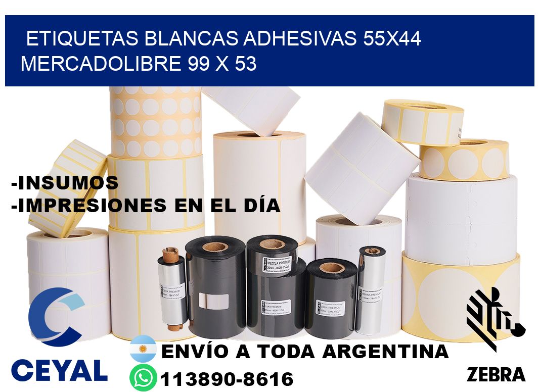 etiquetas blancas adhesivas 55x44 mercadolibre 99 x 53