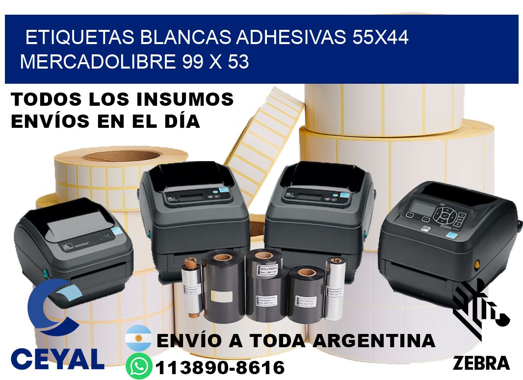 etiquetas blancas adhesivas 55x44 mercadolibre 99 x 53