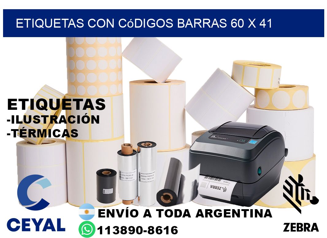 etiquetas con códigos barras 60 x 41