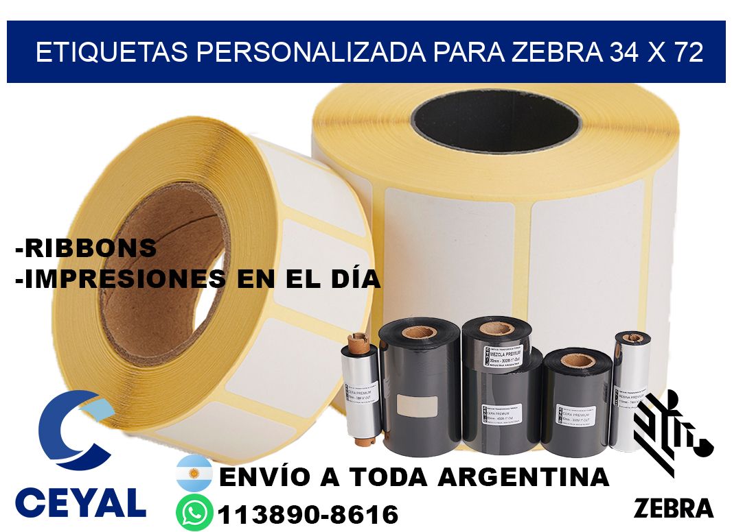 etiquetas personalizada para zebra 34 x 72