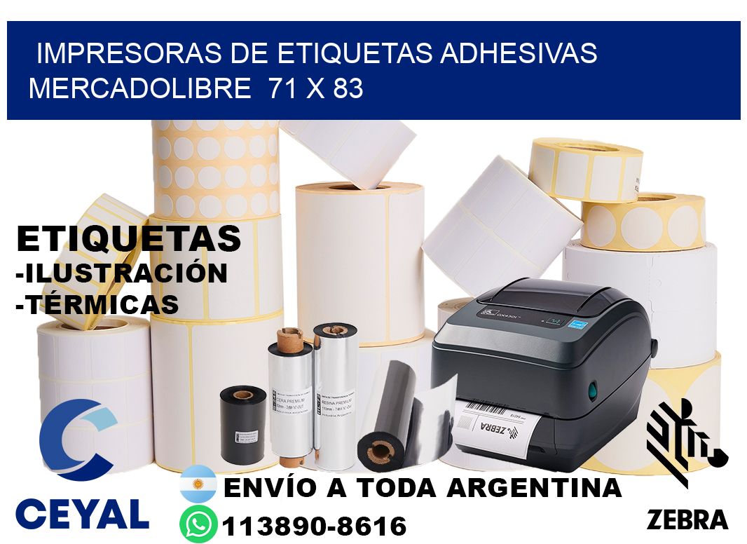 impresoras de etiquetas adhesivas mercadolibre  71 x 83