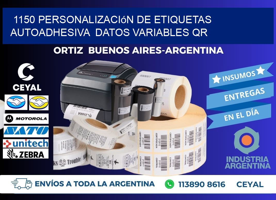 1150 Personalización de etiquetas autoadhesiva  datos variables QR