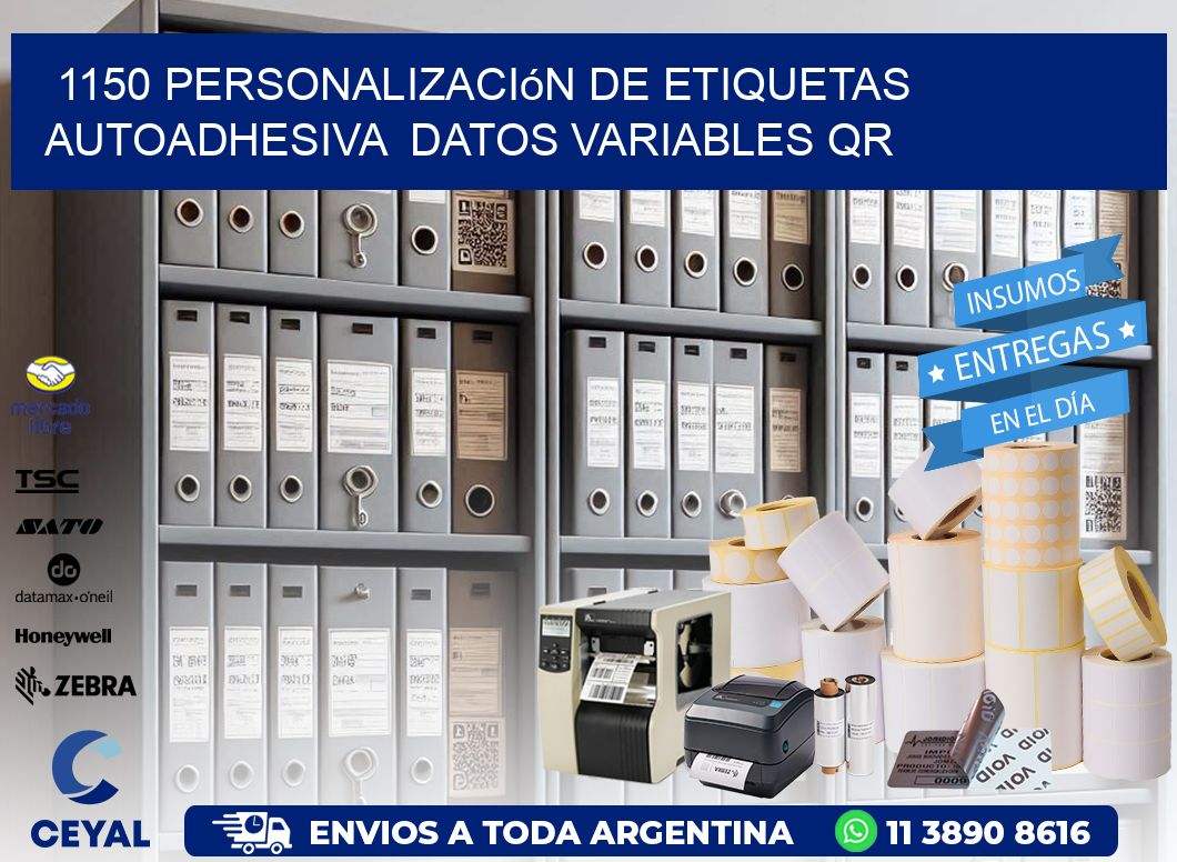 1150 Personalización de etiquetas autoadhesiva  datos variables QR