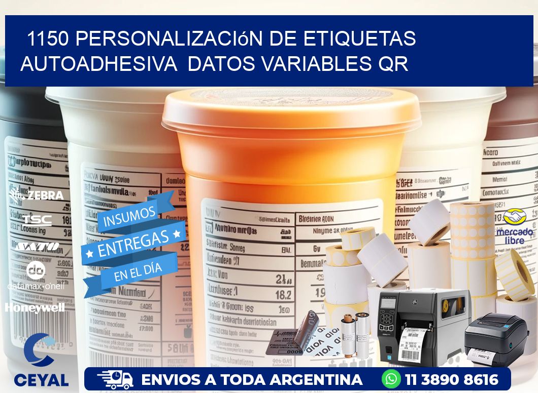 1150 Personalización de etiquetas autoadhesiva  datos variables QR