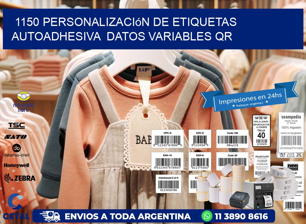 1150 Personalización de etiquetas autoadhesiva  datos variables QR