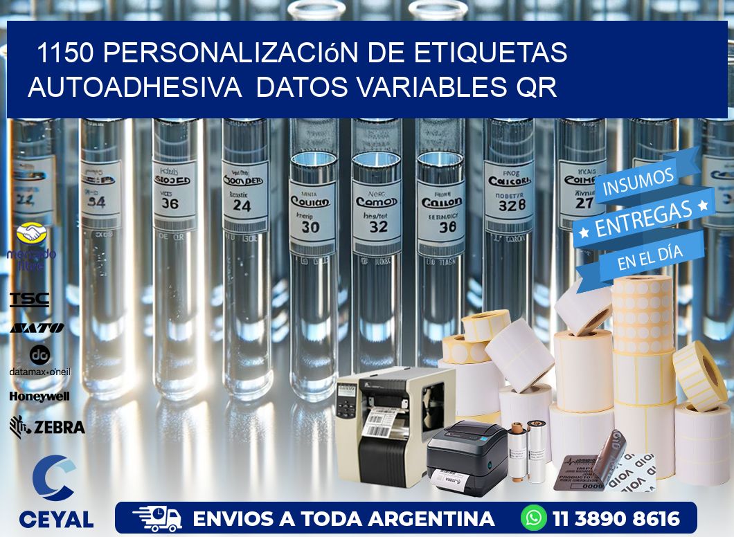 1150 Personalización de etiquetas autoadhesiva  datos variables QR