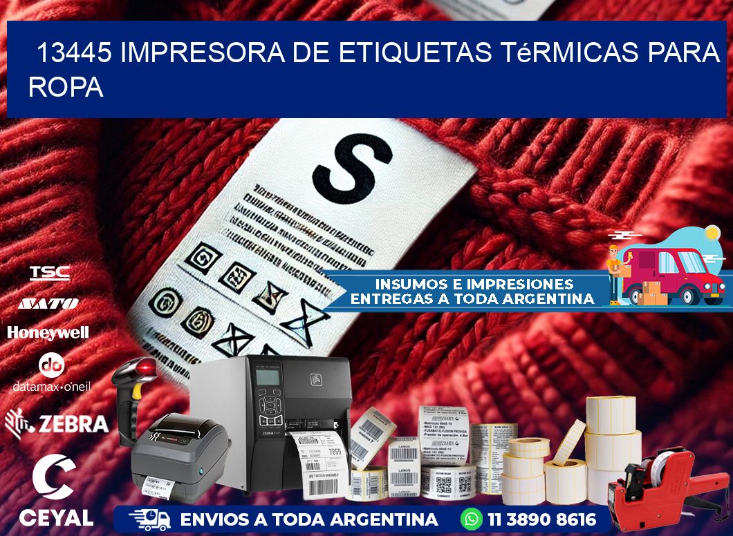 13445 impresora de etiquetas térmicas para ropa
