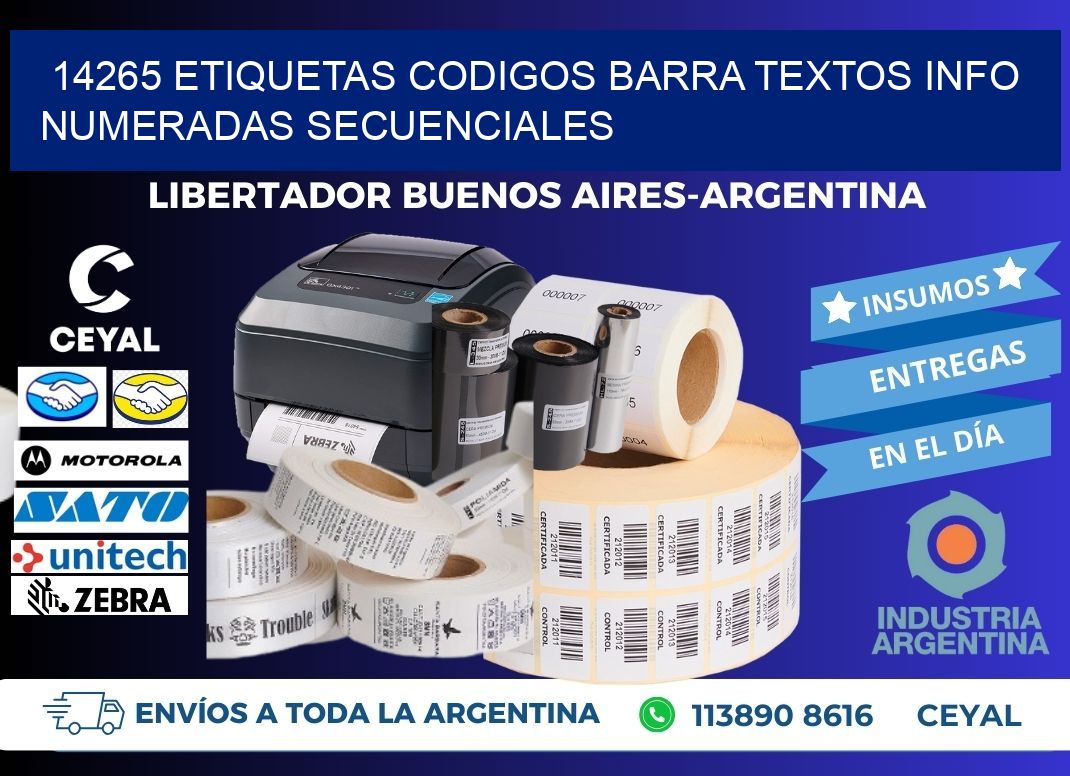 14265 Etiquetas Codigos Barra Textos Info Numeradas Secuenciales