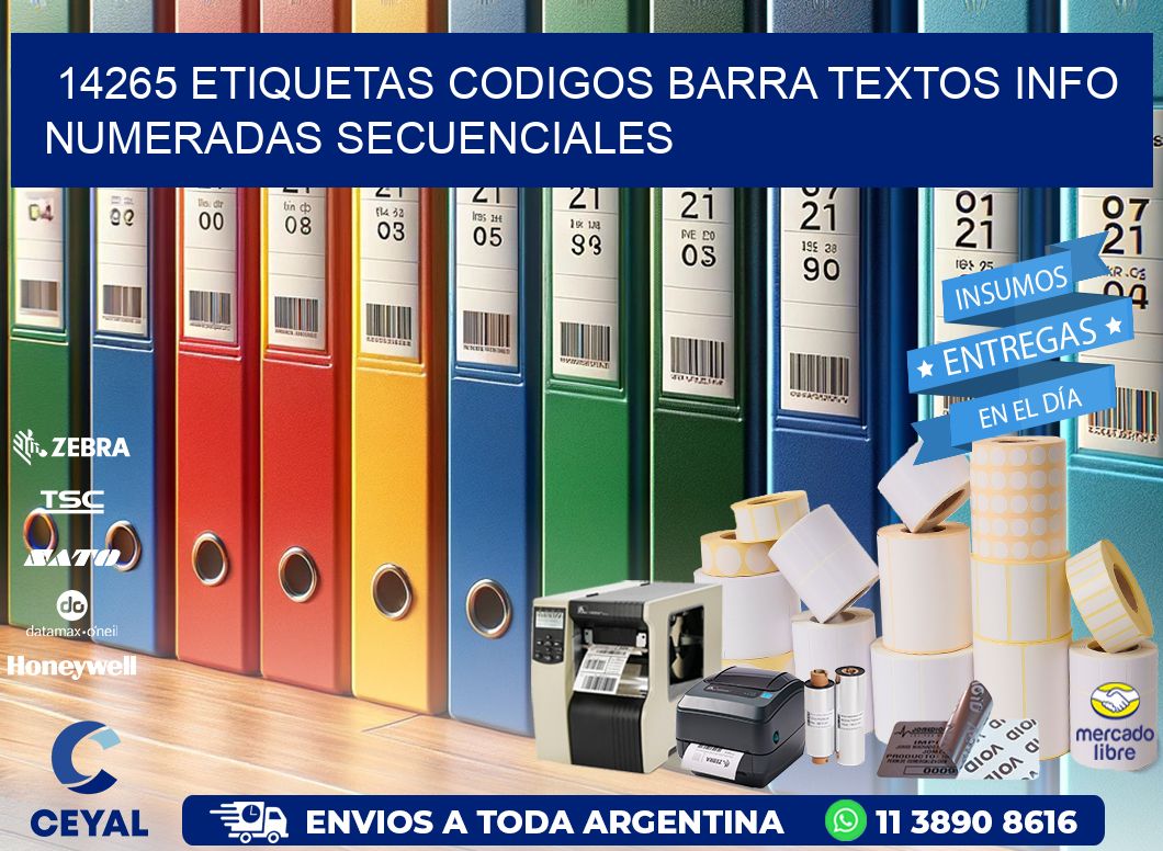 14265 Etiquetas Codigos Barra Textos Info Numeradas Secuenciales