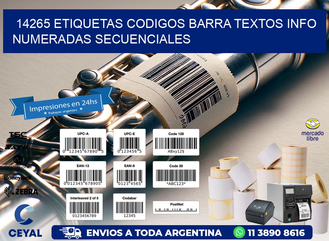 14265 Etiquetas Codigos Barra Textos Info Numeradas Secuenciales