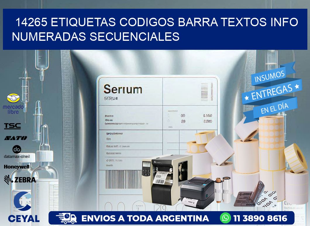14265 Etiquetas Codigos Barra Textos Info Numeradas Secuenciales