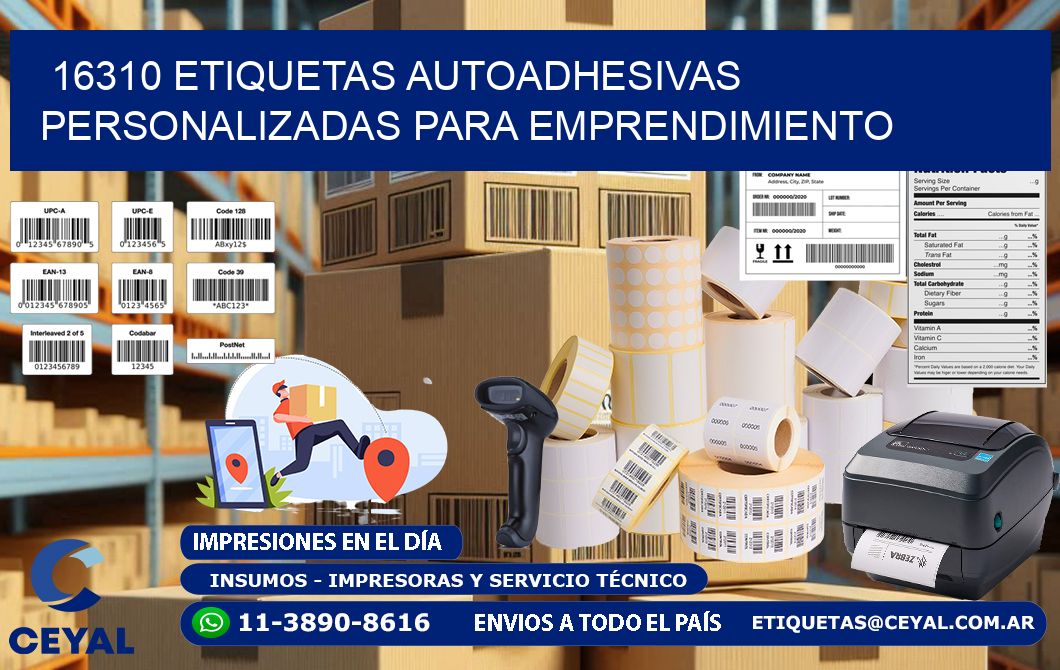 16310 etiquetas autoadhesivas personalizadas para emprendimiento
