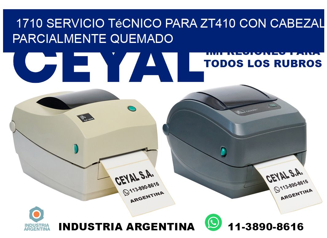 1710 servicio técnico para zt410 con cabezal parcialmente quemado